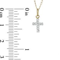 Child's Crystal Cross Pendant in 14K Gold - 13"|Peoples Jewellers