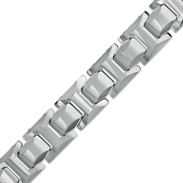 Men's Round Link Bracelet in Tungsten - 8.5"