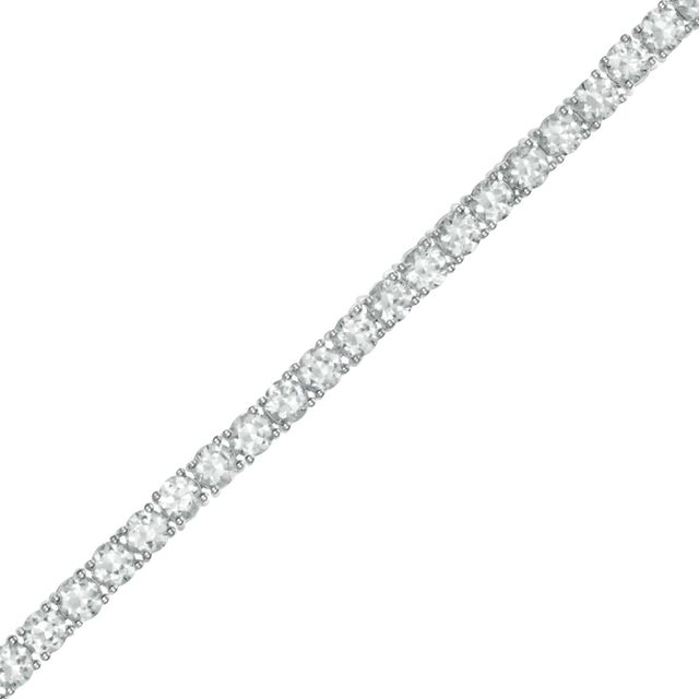 Lab-Created White Sapphire Tennis Bracelet in Sterling Silver - 7.25"|Peoples Jewellers