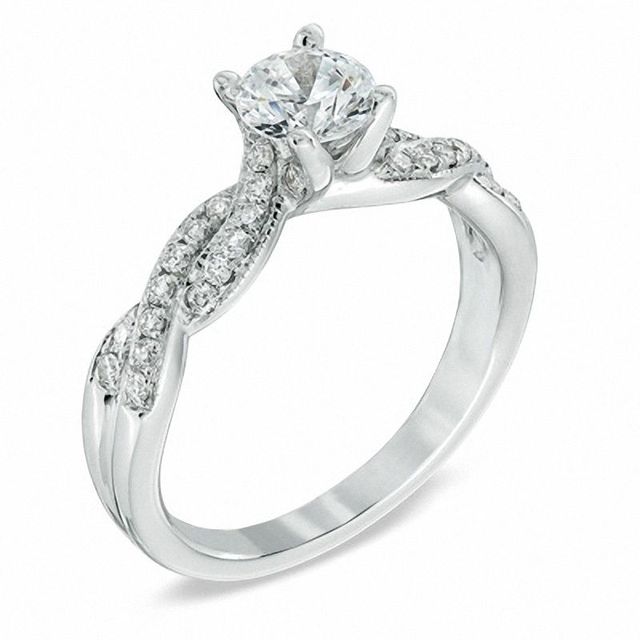 1.00 CT. T.W. Certified Canadian Diamond Braid Engagement Ring in 14K White Gold (I/I1)|Peoples Jewellers