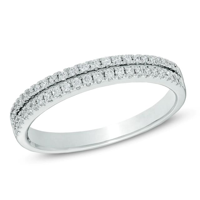 0.25 CT. T.W. Diamond Double Row Band in 14K White Gold|Peoples Jewellers