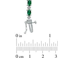 Lab-Created Emerald and Diamond Accent Bracelet in Sterling Silver - 7.25"|Peoples Jewellers