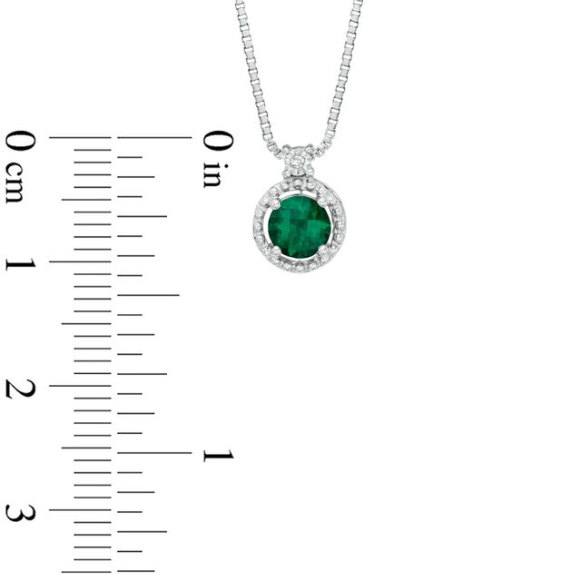 Lab-Created Emerald and Diamond Accent Pendant and Earrings Set in Sterling Silver|Peoples Jewellers