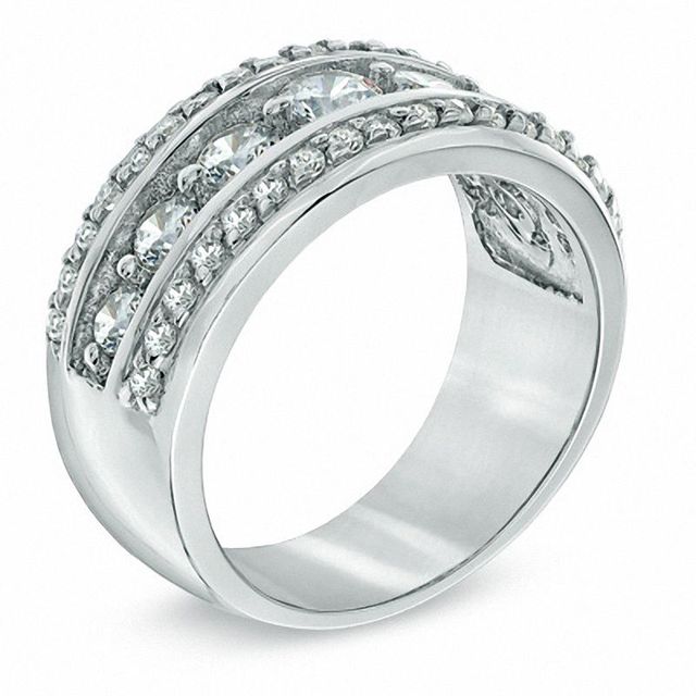 1.00 CT. T.W. Diamond Seven Stone Band in 14K White Gold