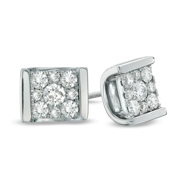 0.49 CT. T.W. Composite Diamond Stud Earrings in 10K White Gold|Peoples Jewellers