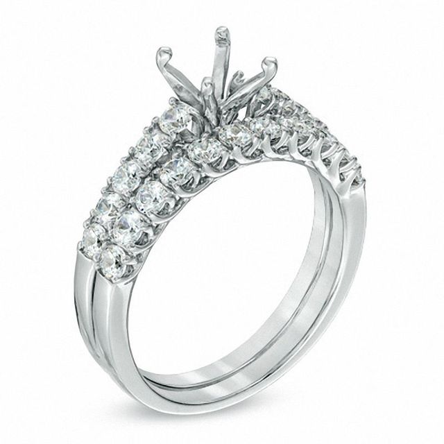 0.90 CT. T.W. Diamond Semi-Mount Bridal Set in 14K White Gold|Peoples Jewellers