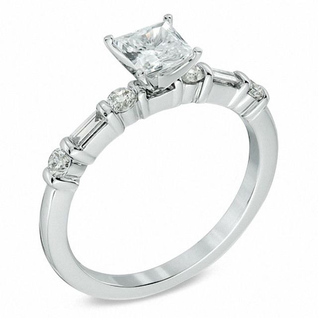 1.00 CT. T.W. Certified Canadian Princess-Cut Diamond Engagement Ring in 14K White Gold (I/I1)|Peoples Jewellers