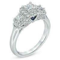 Vera Wang Love Collection 0.70 CT. T.W. Princess-Cut Diamond Three Stone Engagement Ring in 14K White Gold|Peoples Jewellers