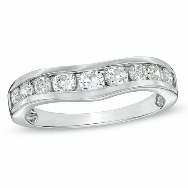 0.70 CT. T.W. Diamond Contour Wedding Band in 14K White Gold|Peoples Jewellers