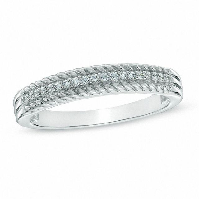 0.10 CT. T.W. Diamond Anniversary Band in 10K White Gold|Peoples Jewellers