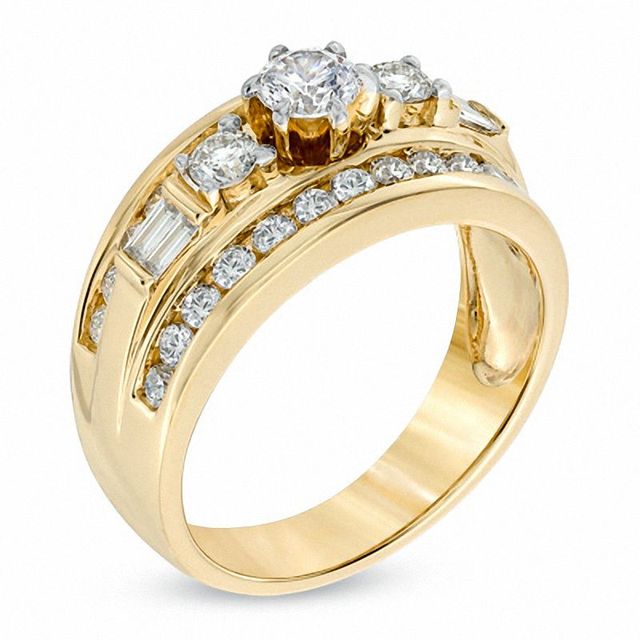 1.25 CT. T.W. Diamond Edge Engagement Ring in 14K Gold