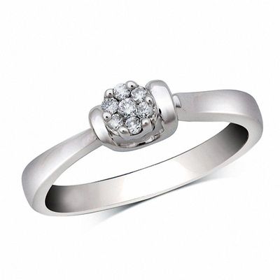 0.25 CT. T.W. Quad Princess-Cut Diamond Promise Ring in 10K White Gold|Peoples Jewellers