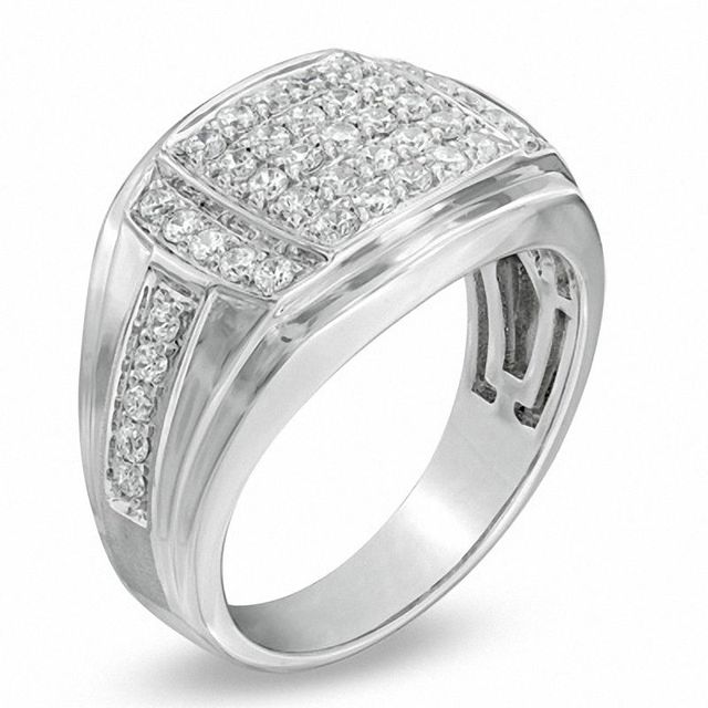 Men's 1.00 CT. T.W. Diamond Ring in 10K White Gold