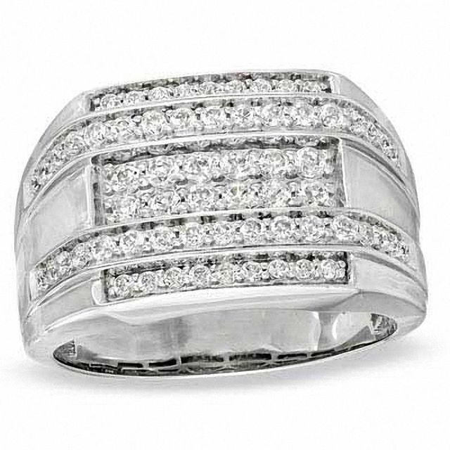 Men's 1.00 CT. T.W. Diamond Ring in 10K White Gold