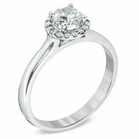 0.60 CT. T.W. Certified Canadian Diamond Frame Engagement Ring in 14K White Gold (I/I1)|Peoples Jewellers