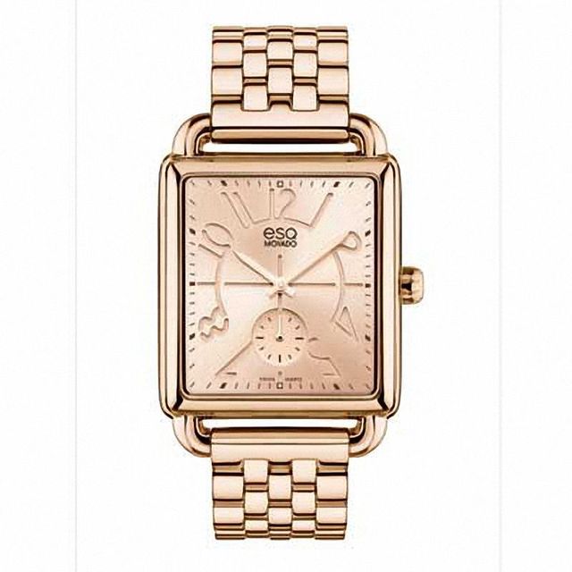 Ladies' ESQ Movado Origin Rose-Tone Watch with Rectangular Dial (Model: 07101402)|Peoples Jewellers