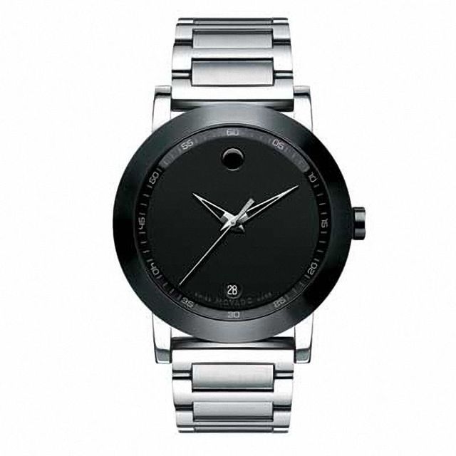 Men's Movado Museum® Watch with Black Dial (Model: 606604)