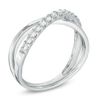 0.33 CT. T.W. Diamond "X" Band in 10K White Gold|Peoples Jewellers