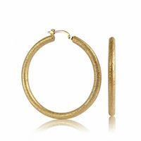 Charles Garnier 35mm Hoop Earrings in Sterling Silver with 18K Gold Plate|Peoples Jewellers