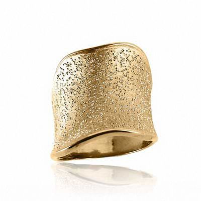 Charles Garnier Wavy Slant Ring in Sterling Silver with 18K Gold Plate|Peoples Jewellers