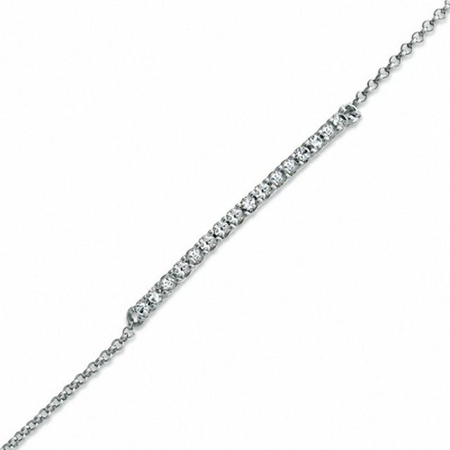 Ladies' 0.7mm Adjustable Box Chain Necklace in 10K White Gold - 22