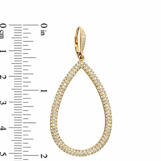 AVA Nadri Pavé Crystal Teardrop Earrings in Brass with 18K Gold Plate|Peoples Jewellers