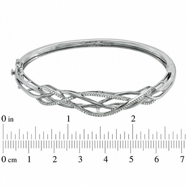 0.25 CT. T.W. Diamond Loose Braid Bangle in Sterling Silver|Peoples Jewellers