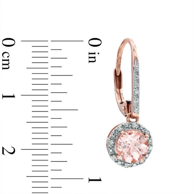 6.0mm Morganite and Diamond Accent Earrings in 10K Rose Gold|Peoples Jewellers