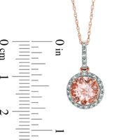 8.0mm Morganite and Diamond Accent Pendant in 10K Rose Gold|Peoples Jewellers