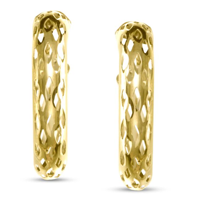 Etched Hoop Earrings in 14K Gold|Peoples Jewellers
