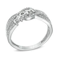 0.20 CT. T.W. Diamond "MOM" Ring in Sterling Silver|Peoples Jewellers