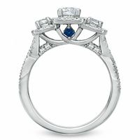 Vera Wang Love Collection 0.95 CT. T.W. Diamond Three Stone Twist Shank Engagement Ring in 14K White Gold|Peoples Jewellers
