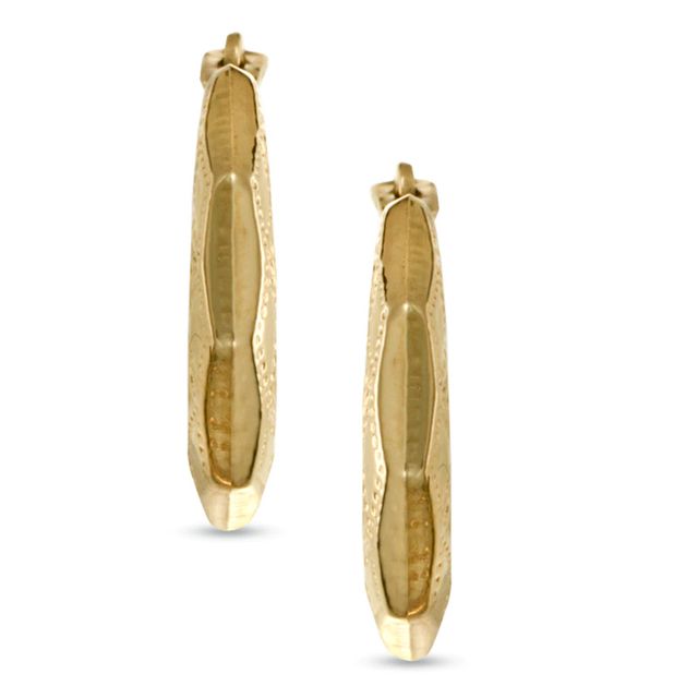 Textured Small Hoop Earrings in 14K Gold|Peoples Jewellers