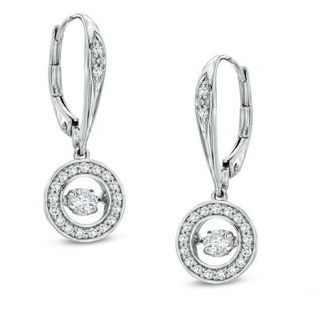 Unstoppable Love™ 0.50 CT. T.W. Diamond Circle Drop Earrings in 10K White Gold|Peoples Jewellers