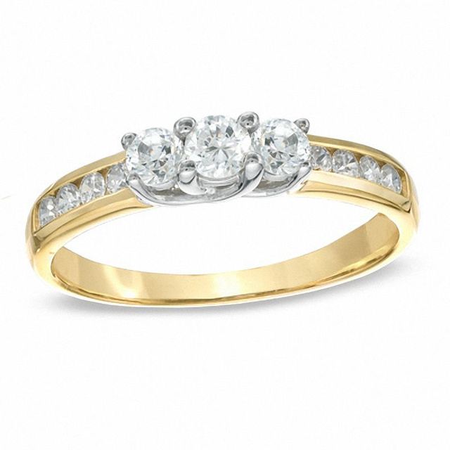 0.50 CT. T.W. Diamond Three Stone Engagement Ring in 10K Gold|Peoples Jewellers
