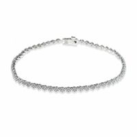 1.00 CT. T.W. Diamond Flower Cluster Bracelet in 14K White Gold|Peoples Jewellers