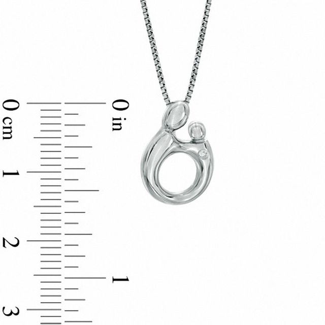 Diamond Accent Solitaire Motherly Love Pendant in Sterling Silver|Peoples Jewellers