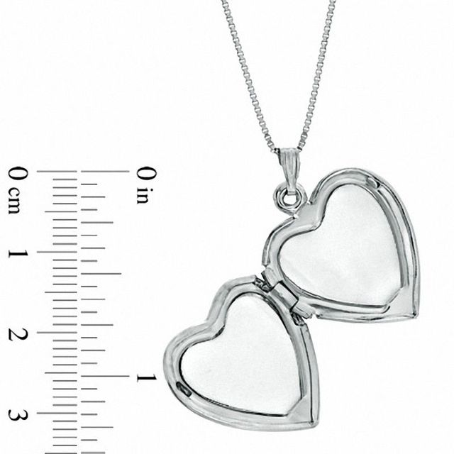Heart-Shaped Mother-of-Pearl Locket with Cross in Sterling Silver|Peoples Jewellers