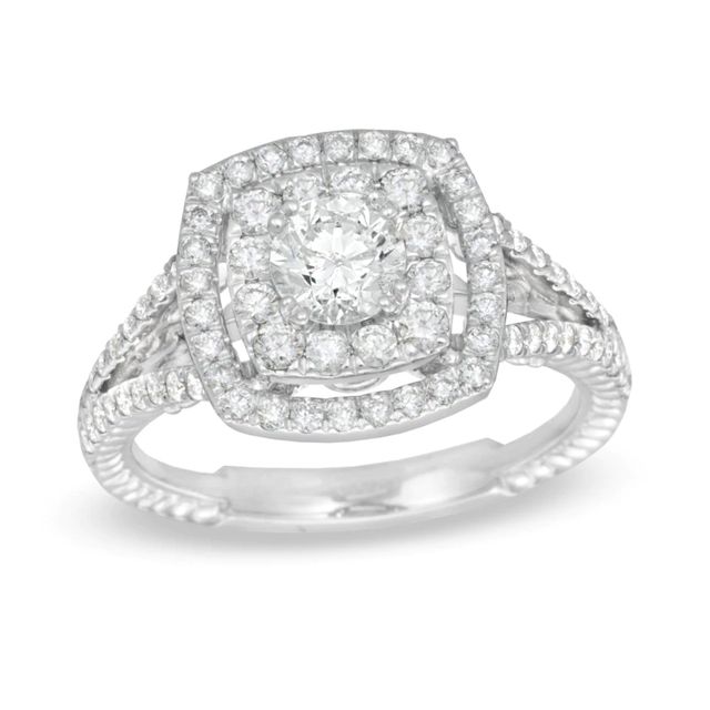 1.25 CT. T.W. Canadian Certified Diamond Split Shank Engagement Ring in 14K White Gold (I/I1)|Peoples Jewellers