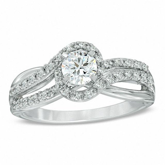 0.75 CT. T.W. Diamond Bypass Engagement Ring in 14K White Gold|Peoples Jewellers