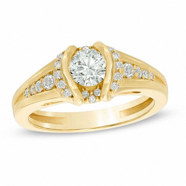 Sirena™ 0.75 CT. T.W. Diamond Split Shank Engagement Ring in 14K Gold|Peoples Jewellers