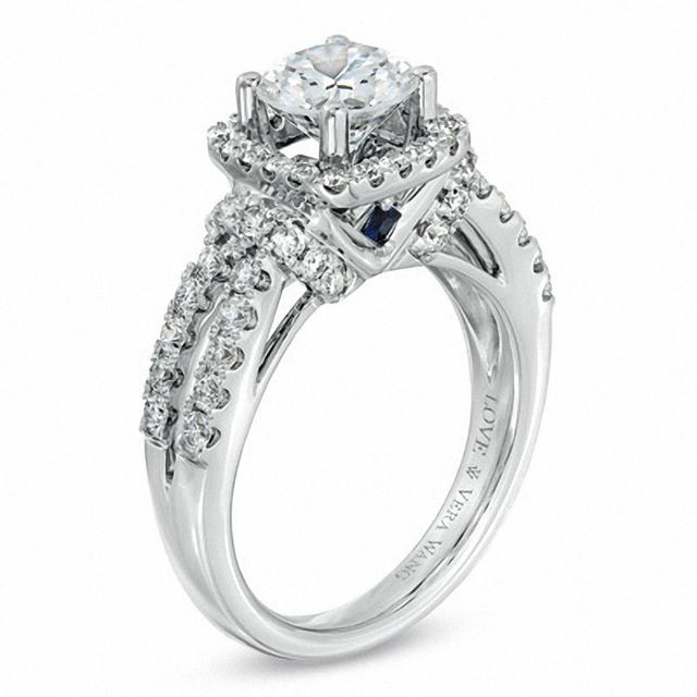 Vera Wang Love Collection 1.95 CT. T.W. Diamond Split Shank Engagement Ring in 14K White Gold|Peoples Jewellers