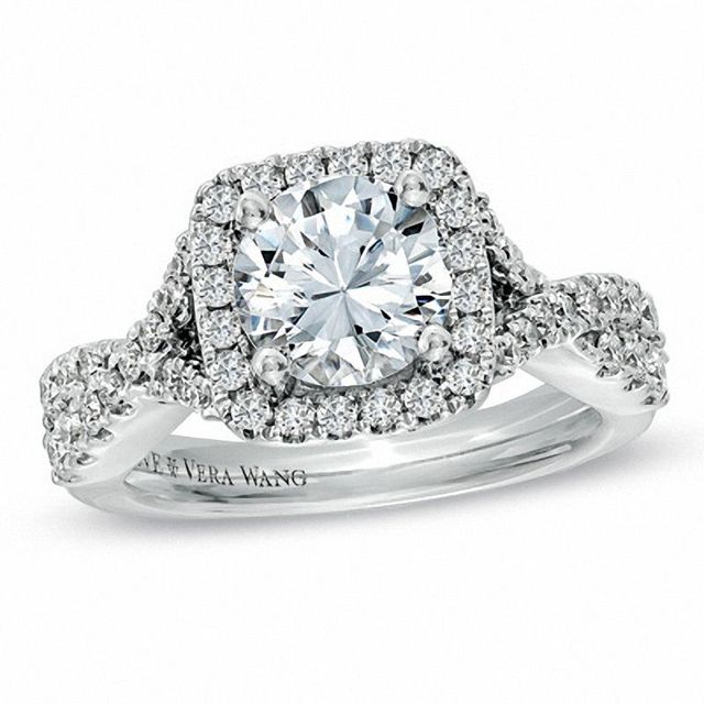 Vera Wang Love Collection CT. T.W. Diamond Frame Engagement Ring in 14K White Gold