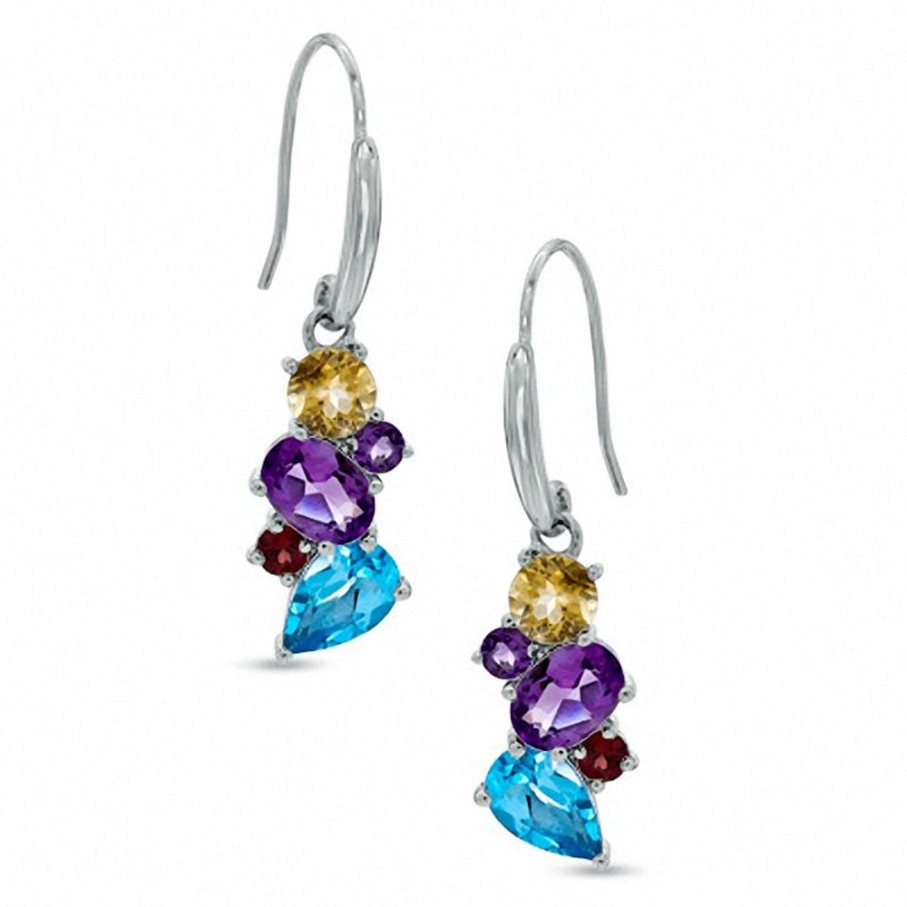 Multi-Gemstone Earrings in Sterling Silver|Peoples Jewellers