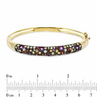 Multi-Gemstone Bangle in Sterling Silver with 18K Gold Plate - 7.25"|Peoples Jewellers