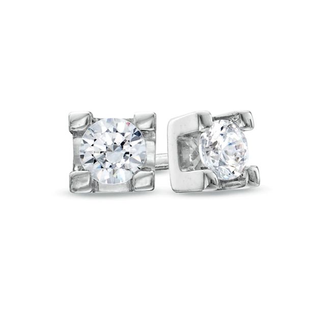 0.15 CT. T.W. Canadian Certified Diamond Solitaire Stud Earrings in 14K White Gold (I/I2)|Peoples Jewellers