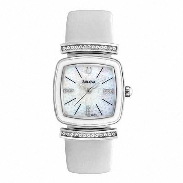 Ladies' Bulova Crystal Accent Strap Watch with Mother-of-Pearl Dial (Model: 98L174)|Peoples Jewellers