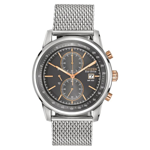 Men's Citizen Eco-Drive® Chronograph Watch with Grey Dial (Model: CA0336-52H)|Peoples Jewellers