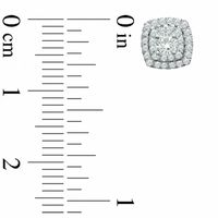 0.45 CT. T.W. Diamond Double Square Frame Stud Earrings in 14K White Gold|Peoples Jewellers