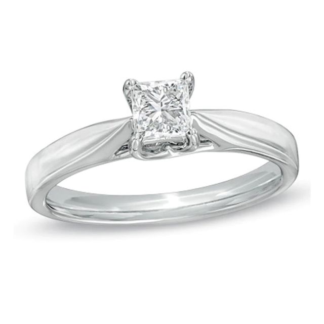 Celebration Canadian Ideal CT. Princess-Cut Certified Diamond Ring in 14K White Gold (I/I1)|Peoples Jewellers